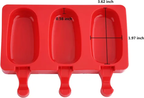 Miniatura 4 de Moldes de silicona para paletas de 3 cavidades con tapa, sin BPA, molde de barra de helado casero, moldes para paletas de hielo, moldes de silicona