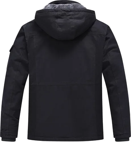 Miniatura 2 de Rapoo Chaqueta de invierno para hombre, de algodón, con forro polar, gruesa y cálida, con capucha