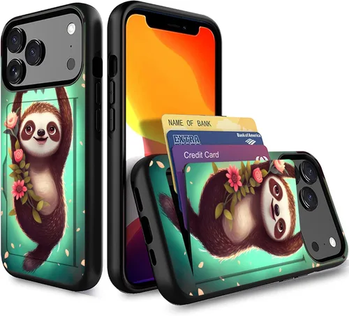 Miniatura 56 de Funda para iPhone Air, funda tipo cartera con ranura para tarjeta oculta, a prueba de golpes, TPU y PC, funda protectora de doble capa para iPhone