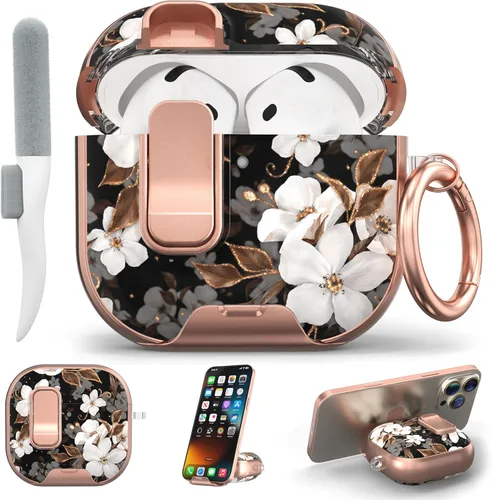 Maxjoy Funda para AirPods 4, funda transparente para AirPod de 4ª generación, funda protectora suave y linda flor para AirPod 4 para mujeres con