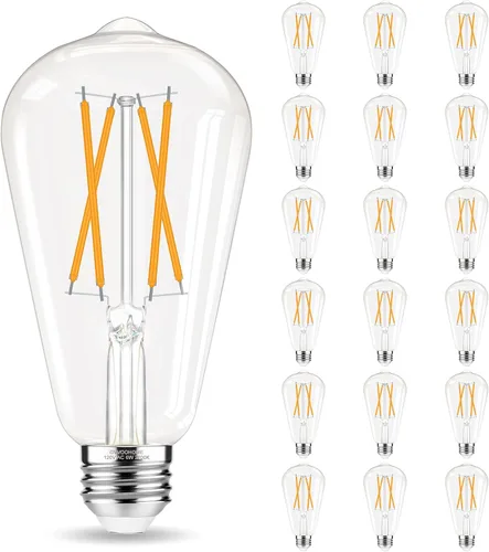 Miniatura 9 de GvvooHome Bombillas LED Edison, bombilla E26 equivalente a 60 vatios, no regulable, blanco frío 4000 K, bombillas vintage ST58, 90+ CRI, 6 W 600 LM