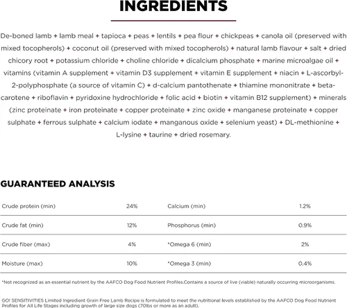 Miniatura 4 de Go! Solutions Sensitivities - Alimento seco para perros de cordero sin granos con ingredientes limitados, croquetas sin pollo fabricadas por