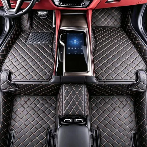 Miniatura 8 de Alfombrillas de cuero personalizadas para todo tipo de clima, revestimientos para el suelo de automóviles, SUV, camiones, juego de tapetes Azul