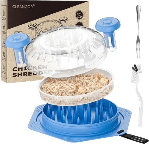 Miniatura 13 de Cleangor Trituradora de pollo, grande, sin BPA, con mango ergonómico, herramienta trituradora de alimentos antideslizante para cerdo, carne de res