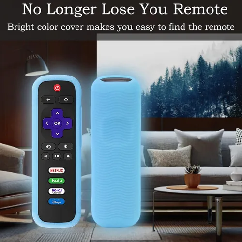 Miniatura 7 de Funda protectora de silicona para control remoto de Roku Funda universal para control remoto Roku de TCL Hisense con rastreador, luz