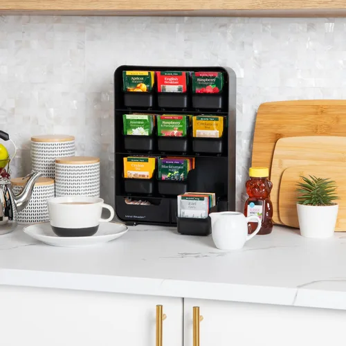 Miniatura 2 de Mind Reader, organizador para condimentos y soporte para saquitos de té "Baggy", color negro, ninguno , Negro