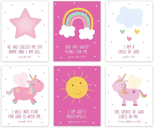 Miniatura 11 de Andaz Press Póster de arte de pared colgante sin marco con versículos bíblicos cristianos, citas para habitación de niños, 8.5 x 11 pulgadas