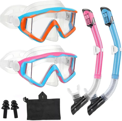 Miniatura 14 de Equipo de esnórquel para adultos, jóvenes y niños, juego de máscara de esnórquel, máscara de buceo, gafas de natación, máscara de buceo, a prueba
