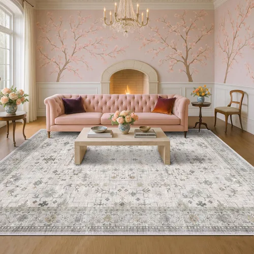 Miniatura 84 de Alfombra Boho Negra para Sala de Estar - Alfombra de Área Lavable de 10x14 Pies, Alfombras de Comedor para Debajo de la Mesa, Alfombra Suave de Pelo