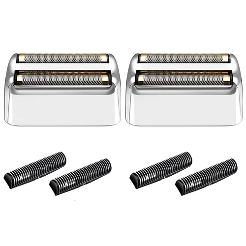 Lámina de repuesto y cortadoras para afeitadora compatible con BaBylissPRO Barberology Double FXFS2 (2 piezas plateadas)