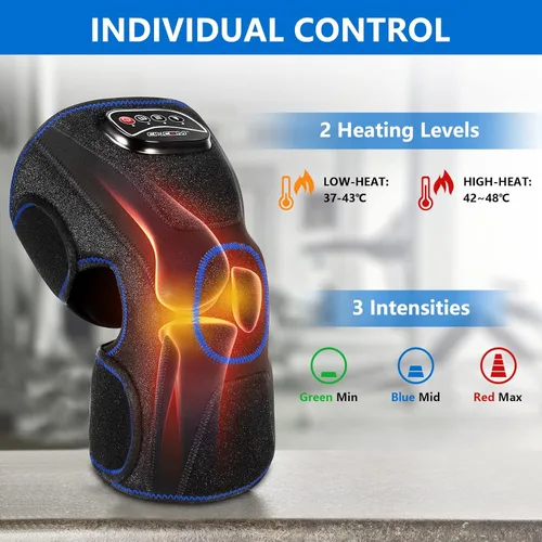 Miniatura 5 de CINCOM Masajeador de rodilla con calor, rodillera de compresión de aire para artritis y alivio del dolor, almohadilla térmica eléctrica