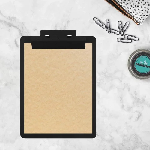 Miniatura 3 de JAM Paper Portapapeles de aluminio prémium con bisagra, tamaño carta estándar (9 x 12 1/2 pulgadas), color negro, se vende individualmente