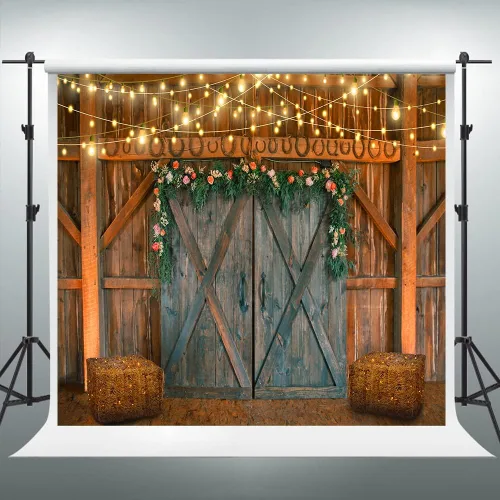 Miniatura 6 de BJLSVV945 - Telón de fondo rústico para fotografía, fondo de puerta de granero de madera de 5 x 3 pies, estilo retro, estilo vaquero, fondo