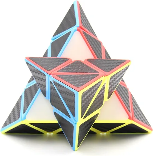 Miniatura 3 de AMAZA Cubo de velocidad de pirámide 3X3 de fibra de carbono Pegatina Puzzle Cubo 3X3X3 Speed Cube Triángulo Cubo Mágico Puzzle Juguete Cubo Mágico