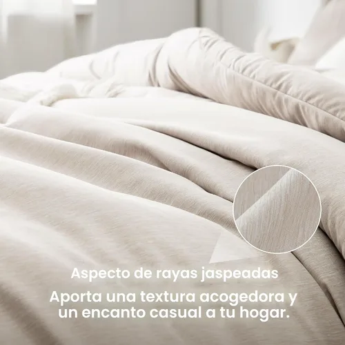 Miniatura 4 de Bedsure Juego de edredón Twin/Twin XL, ropa de cama suave beige para todas las estaciones, juego de cama teñido catiónico, 2 piezas, 1 edredón