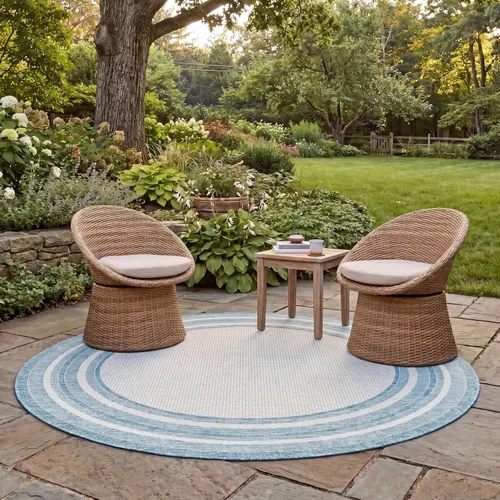 Miniatura 52 de SAFAVIEH Alfombra lavable al aire libre Courtyard Collection – 4' x 5'7", beige oscuro y beige, no desprende pelusa y fácil de limpiar, ideal