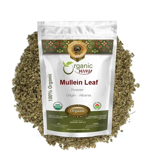 Miniatura 6 de ORGANIC WAY Polvo de hoja de gordolobo (Verbascum thapsus) – Cosecha silvestre europea Certificado orgánico y Kosher Vegano, sin OMG y sin