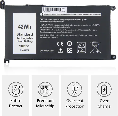 Miniatura 4 de Batería Amanda 42Wh YRDD6 1VX1H para Dell Inspiron 5482 5485 7586 3583 5491 5591 5481 3310 2 en 1 5593 5480 3493 3793 35822 5581 5584 5590 3584 5493