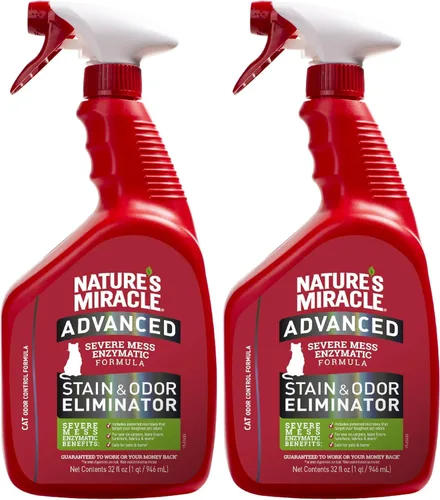 Miniatura 11 de Nature's Miracle Advanced Spray Eliminador de Manchas y Olores para Gatos, Fórmula Enzimática para Suciedad Severa, 32 fl oz