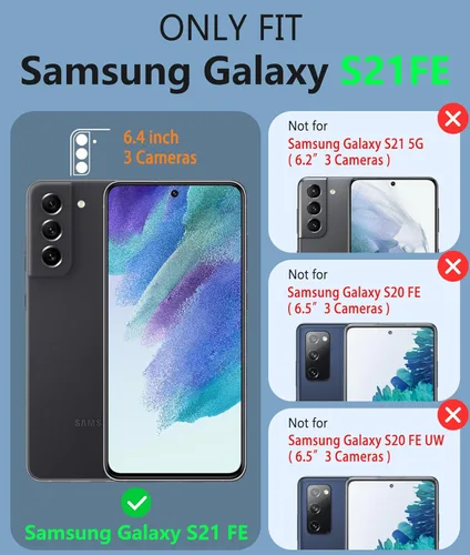 Miniatura 2 de Funda para Galaxy S21 FE 5G: Funda para teléfono S21 FE Samsung Cubierta protectora de doble capa de servicio pesado rugosa resistente a prueba