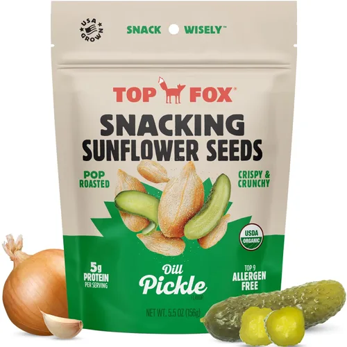 Miniatura 9 de Top Fox Snacks - Semillas de girasol con miel y canela para comer (5.5 onzas, paquete de 6) – Snacks aptos para dieta cetogénica, aperitivos sin