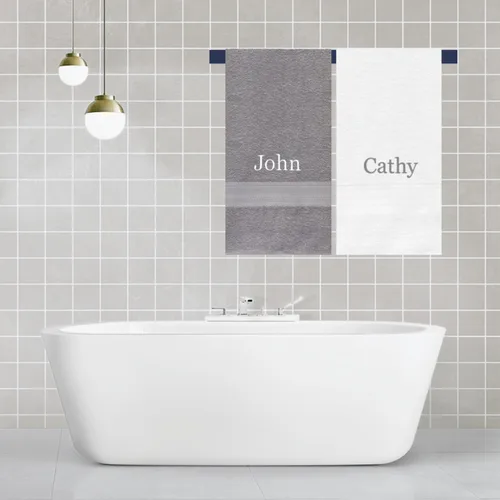 Miniatura 2 de Personalized Embroidered Soft Bath Towels - 2 Piece Decorative Towel Set for Bathroom, Gym, Sauna, Shower, Spa, Pool, & College Dorm - Cotton (Sage)