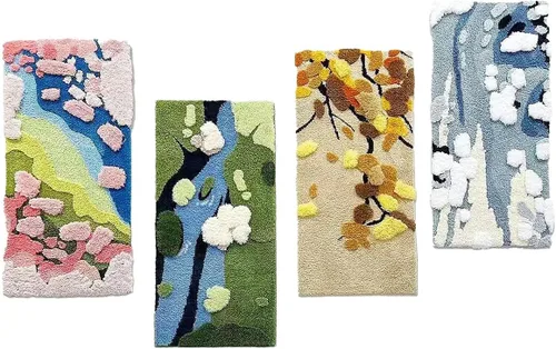 Miniatura 3 de Alfombra de musgo 3D estéreo, alfombra floral, bonita alfombra de baño verde, antideslizante, suave, lanuda y absorbente, alfombra de baño