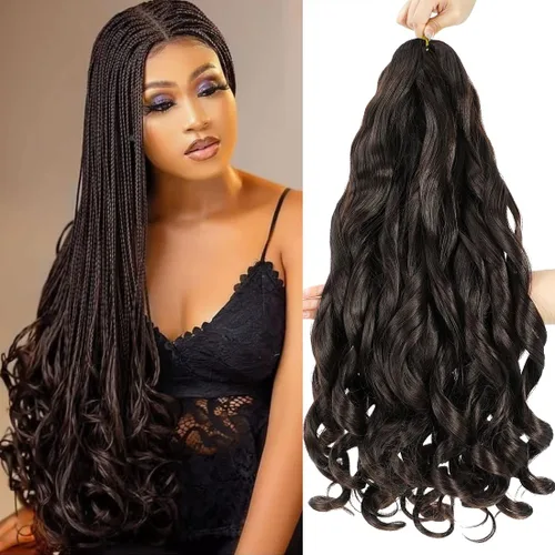 Miniatura 51 de WIPPORYA Cabello Rizado Francés para Trenzar de 24 Pulgadas, 6 Paquetes de Cabello Ondulado Suelto Elástico para Crochet Pre-Estirado 3.53