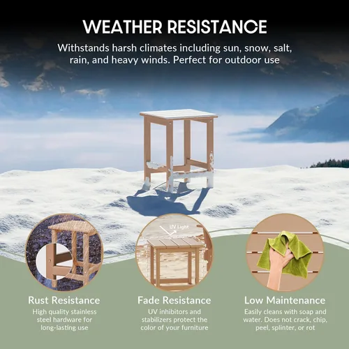 Miniatura 4 de WestinTrends Malibu - Mesa auxiliar cuadrada para exterior para silla Adirondack, teca
