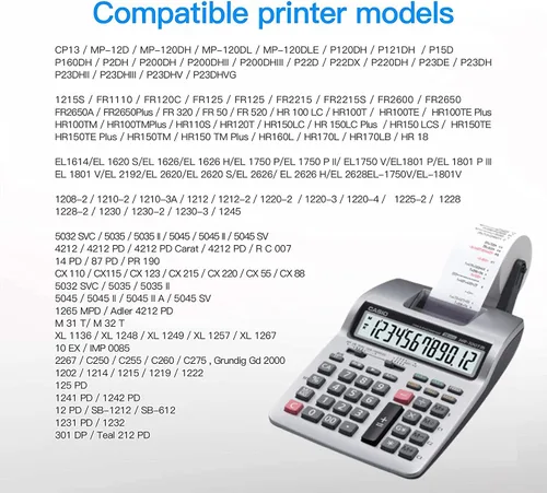 Miniatura 4 de IR-40T x [2 unidades] IR40T Cartucho de cinta de rodillo de tinta negra y roja de repuesto compatible con Canon P23-DH V, Casio HR-100TM, HR-150TM