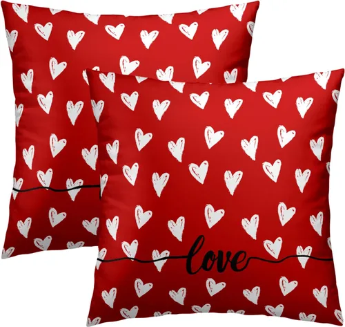 Miniatura 23 de Juego de 2 fundas de cojín decorativas con bandera americana y flores de amapola roja y azul, 16 x 16 pulgadas, fundas cuadradas para sofá, sillón