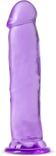 Miniatura 5 de Blush B Yours Plus Thrill N' Drill - Consolador realista de 9 pulgadas, hecho a mano, suave, transparente, morado, compatible con arnés de ventosa