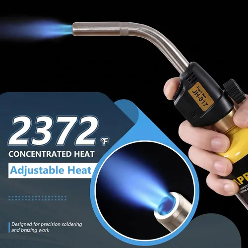 Miniatura 4 de Cabezal de antorcha de propano con encendido de gatillo – Cabezal de antorcha de gas profesional Mapp, soplete de soldadura de propano de salida