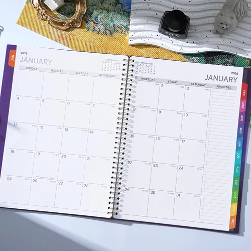 Miniatura 8 de Agenda semanal 2026, agenda diaria por hora 2026, enero de 2026 a diciembre de 2026, libro de citas de 9 x 11 pulgadas, pestañas mensuales