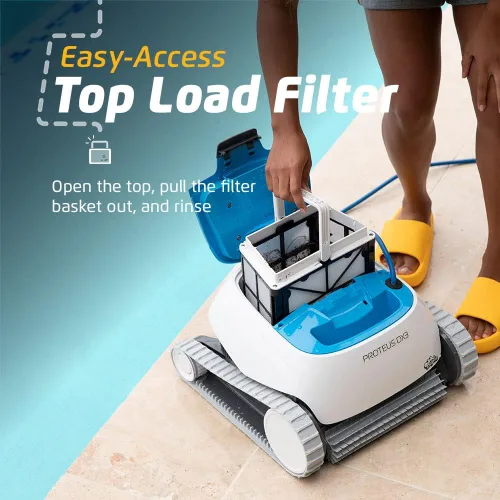 Miniatura 4 de Dolphin Proteus DX3 Aspiradora robótica automática para piscina, con escalada de paredes, cepillo de fregado activo, ideal para piscinas enterradas