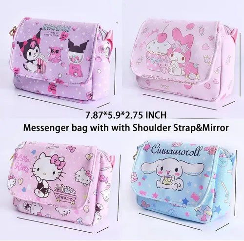 Miniatura 3 de Bonita bolsa cruzada con correa de hombro ajustable y espejo, bolso Kawaii con hebilla, monedero, bolso de hombro, bolsa de monedero, accesorios