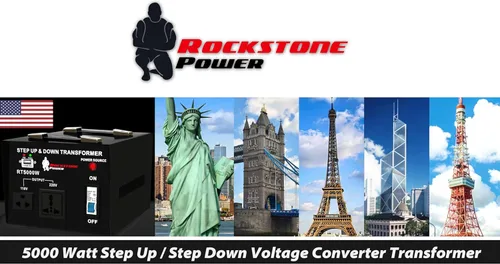 Miniatura 3 de ROCKSTONE POWER Transformador Convertidor de Voltaje de 5000 Vatios - Convertidor de Potencia de Paso Alto/Bajo AC 110V/120V/220V/240V - Protección