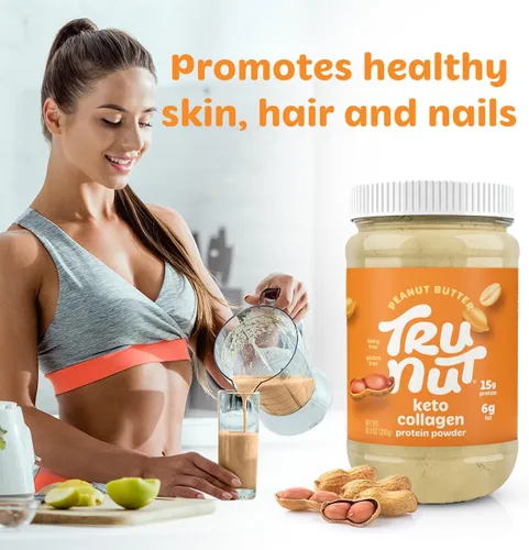 Miniatura 4 de Tru-Nut Proteína de colágeno Keto en polvo (mantequilla de maní, 10.6 onzas), proteína de colágeno en polvo de mantequilla de maní, ideal