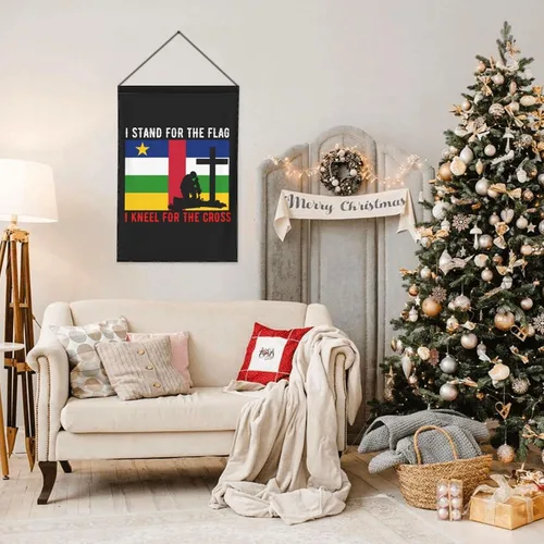 Miniatura 3 de I Stand For The Central African Republic Flag And I Kneel For The Cross Garden Flag 28"x40" Inch Double Sided Garden Flags Home Lawn Outdoor Decor