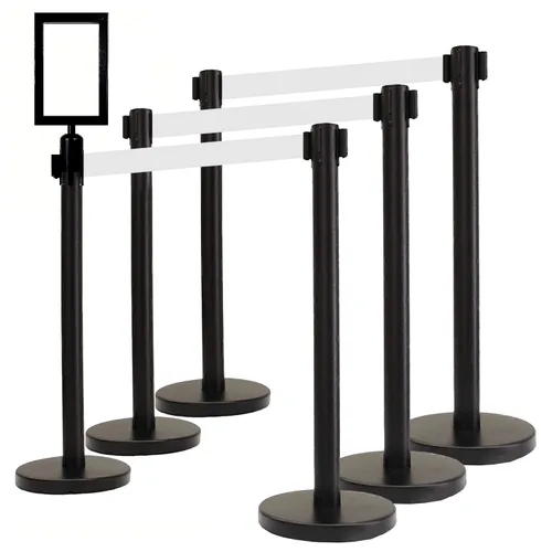 Miniatura 34 de VIP Crowd Control - Juego de barreras de seguridad con cinturones retráctiles, 91 cm de altura, cinturón de 198 cm y soporte de pared Cinturón