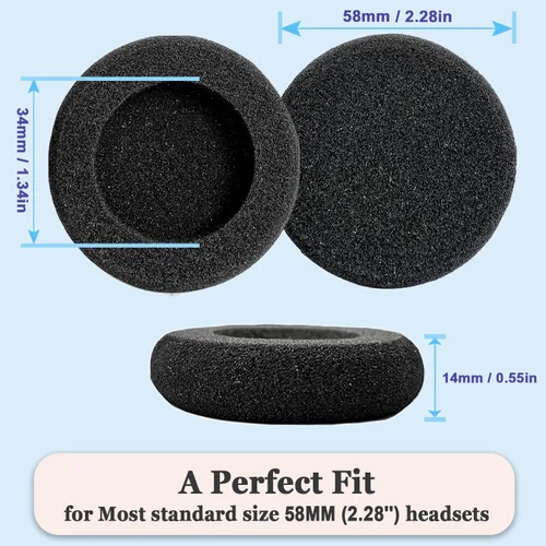 Miniatura 4 de Plantronics - Almohadillas de espuma de repuesto para auriculares Plantronics HW251N HW261N HW510 HW520 Blackwire C320 3210 3220 3320 Jabra PRO 920