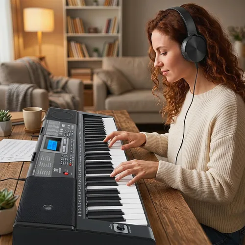 Miniatura 9 de MUSTAR - Teclado de piano, teclado de 61 teclas, piano eléctrico con soporte, teclado sensible al tacto, piano de 61 teclas para principiantes