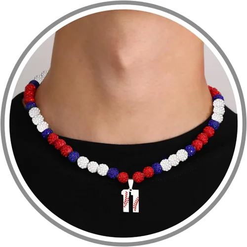 Miniatura 76 de Btysun Collares de béisbol de béisbol número 0-99 dijes de acero inoxidable para hombres, regalos de béisbol, papá, marido, regalo de Navidad
