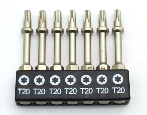 Miniatura 50 de TMAX Juego de puntas de destornillador de cabeza de estrella T6 Torx de 25 piezas, acero S2 de 6 puntos T-6 puntas de inserción de destornillador