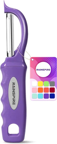 Miniatura 22 de Rainspire Pelador de verduras, pelador de patatas para cocina, cuchillas afiladas de acero inoxidable, mango cómodo, pelador de frutas, pelador