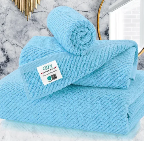 Miniatura 52 de VOOVA & MOVAS Toallas de baño amarillas – 100% algodón Secado rápido Peso Gruesas Suave, juego de 6 toallas de baño, 2 toallas grandes de 30