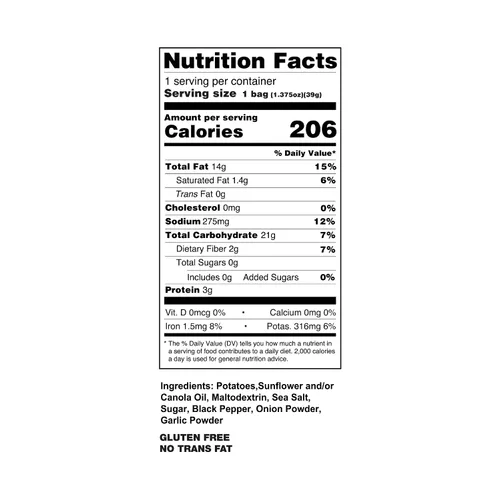 Miniatura 3 de Great Lakes Potato Chip Co. Patatas fritas cocidas con sal marina, pimienta y cebolla, tamaño individual (paquete de 40, bolsas de 1.375 onzas)