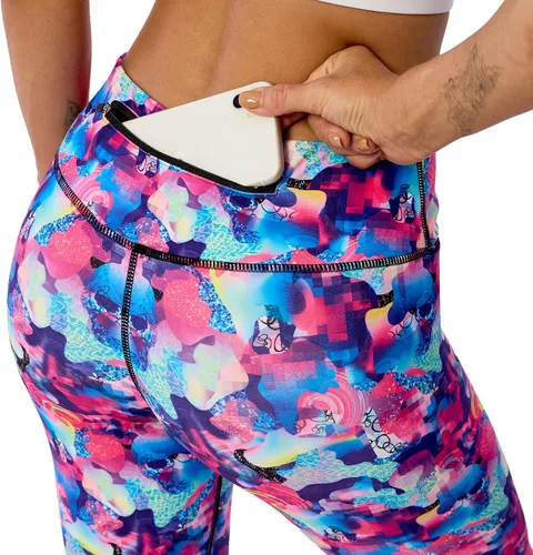 Miniatura 4 de UIUO-UIPEU Leggings capri estampados con bolsillos para mujer, control de abdomen, yoga, capris