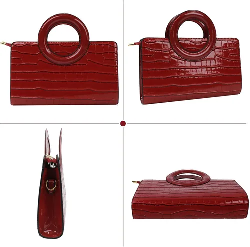 Miniatura 114 de ZLMBAGUS - Bolso de mano para mujer, diseño vintage con solapa y asa, de piel sintética, para llevar al hombro