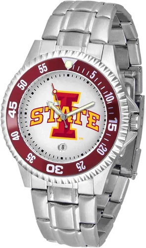 Miniatura 32 de SunTime Reloj de cuarzo de 1.575 in para hombre, correa de acero inoxidable de 0.787 in, esfera Gameday Tulane ola verde